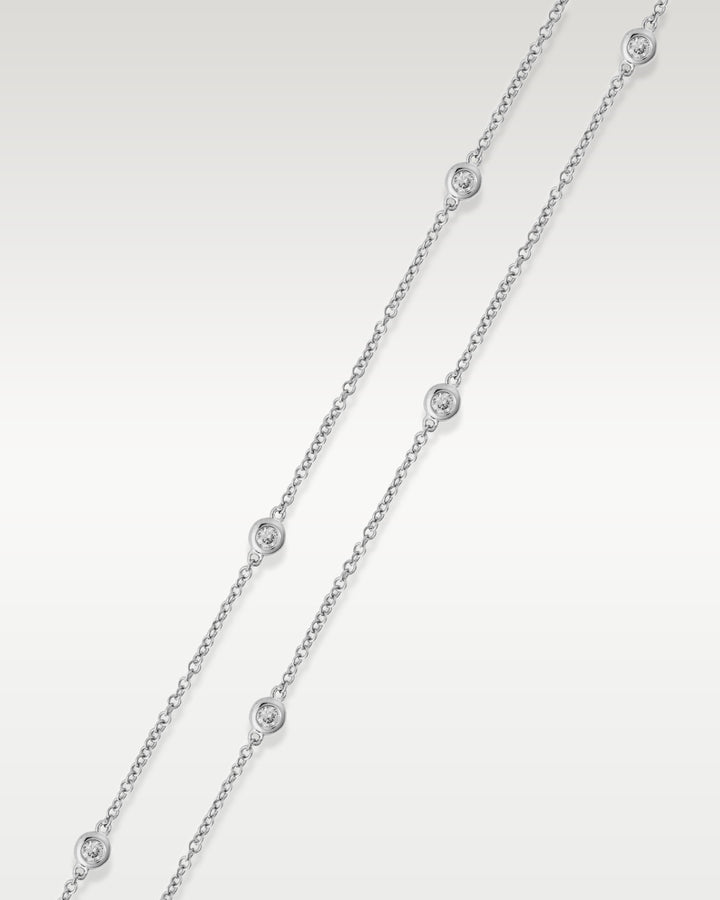 White Gold Diamond By The Yard Necklace | Bitton Diamonds Dallas