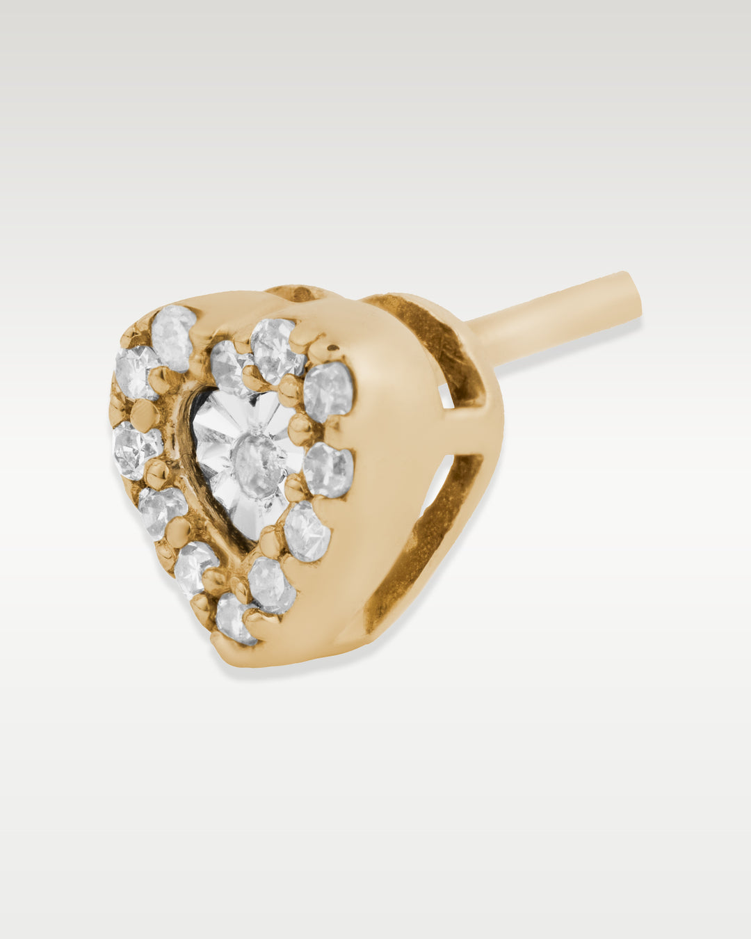 Lab Grown Diamond Heart Two Tone Stud Earrings | Bitton Diamonds Dallas