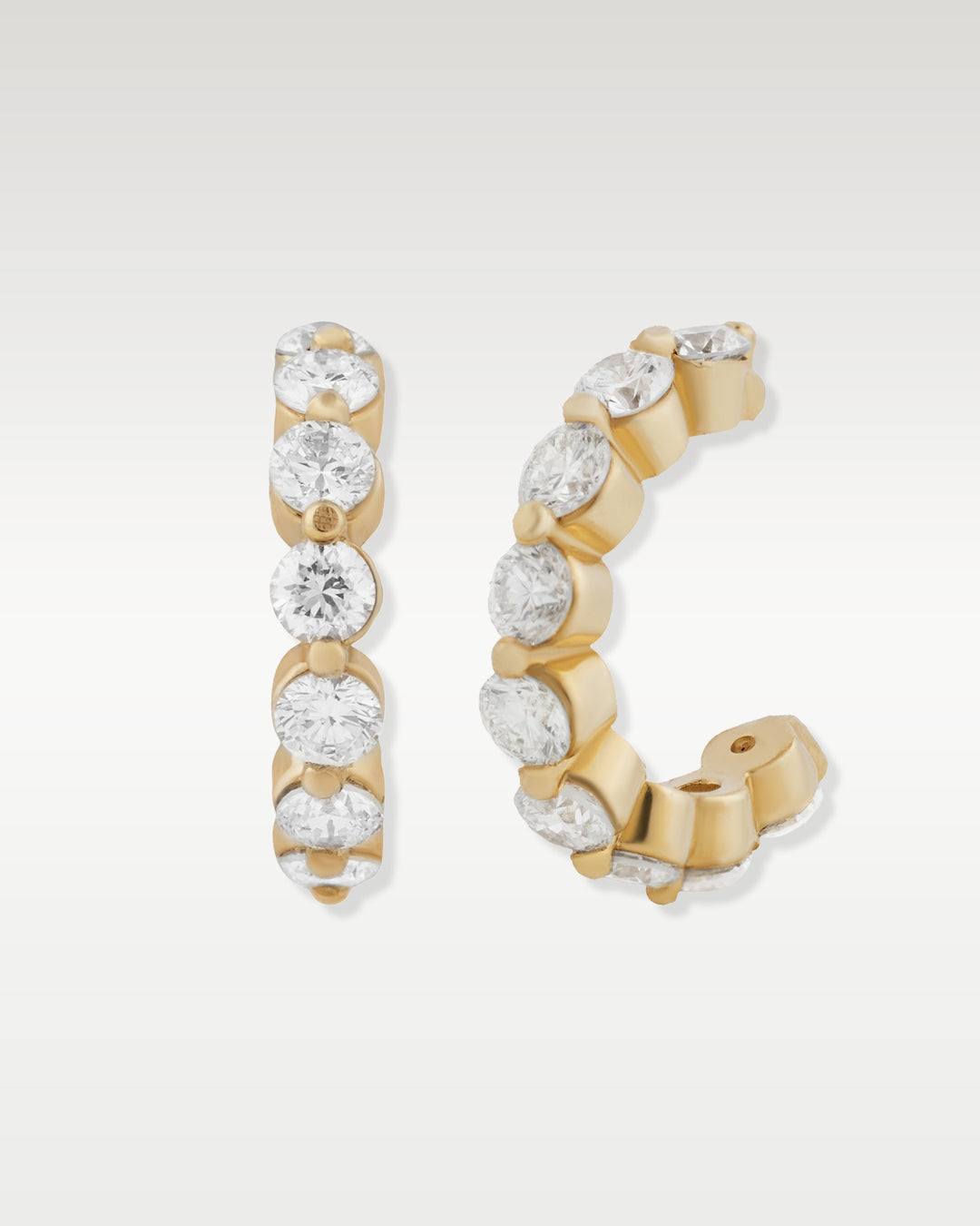 Lab Grown Diamond Hoop Yellow Gold Earrings | Bitton Diamonds Dallas