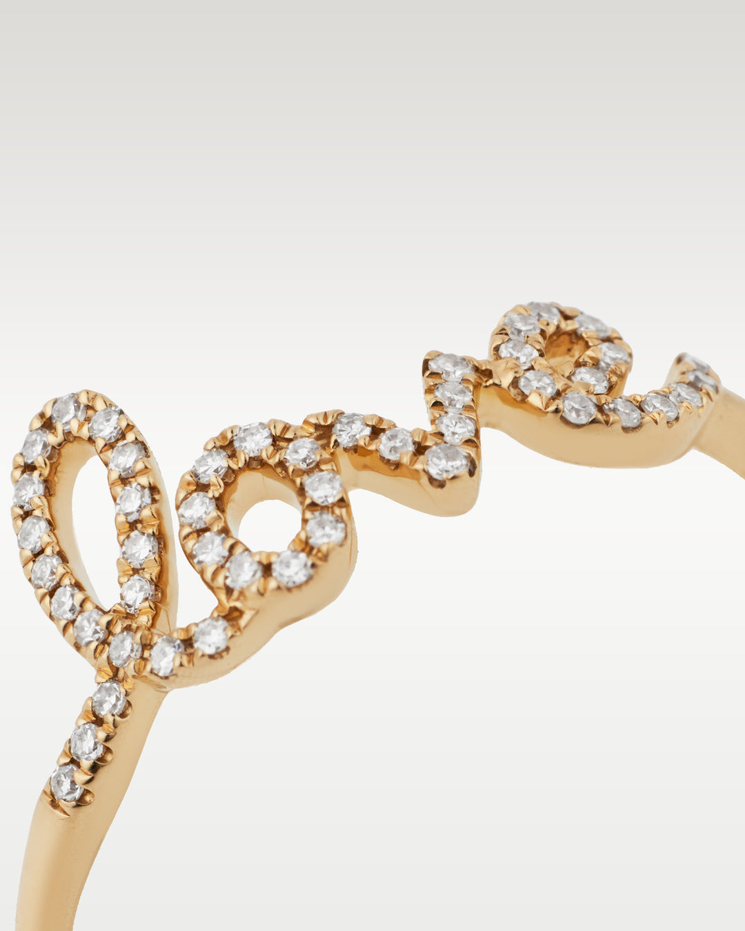 Yellow Gold Love Script Natrual Diamond Ring | Bitton Diamonds Dallas