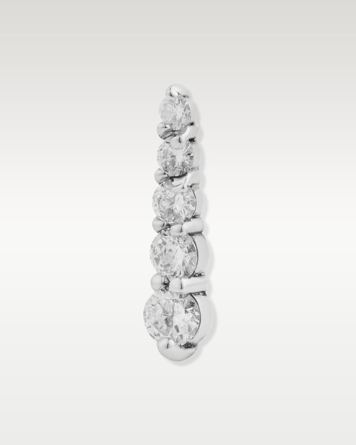 White Gold Graduated Diamond Drop Earrings | Bitton Diamonds Dallas