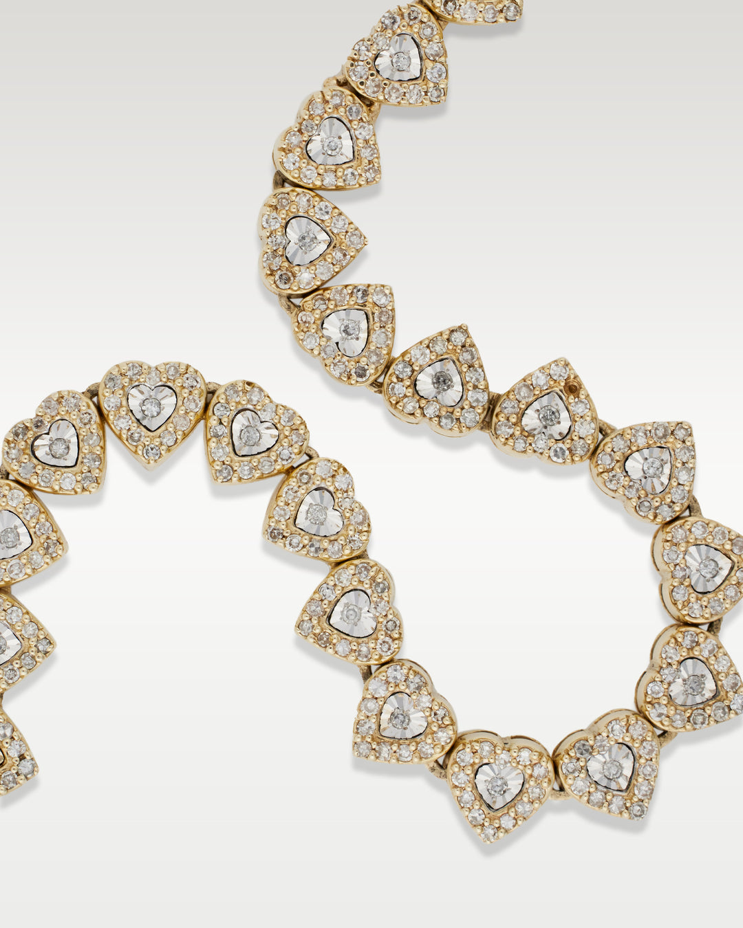 Yellow Gold Heart Shape Two Tone Diamond Bracelet | Bitton Diamonds Dallas