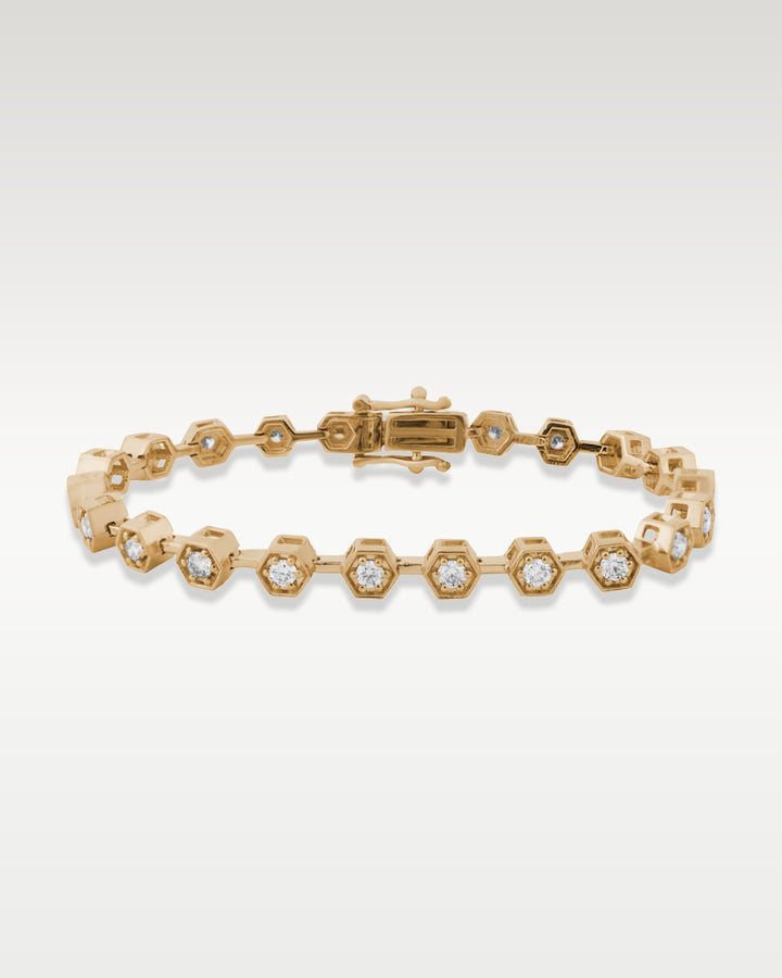 Yellow Gold Honeycomb Diamond Bracelet | Bitton Diamonds Dallas